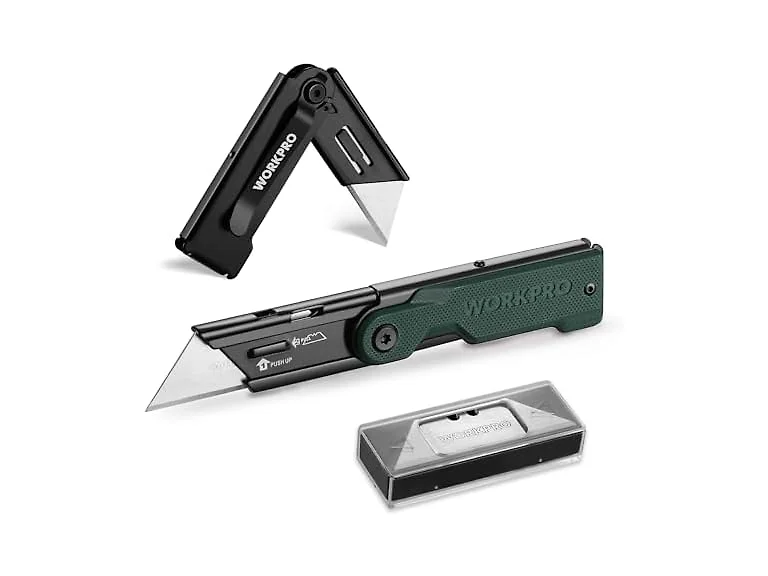 WORKPRO Folding Utility Knife Green