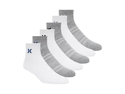 Hurley H600995 10-13 Hurley Men's 12-Pairs Quarter Crew Socks WHITE