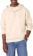 Amazon Essentials Men's Quarter-Zip Oversized-Fit Hoodie Sweatshirt, Light Beige, X-Large