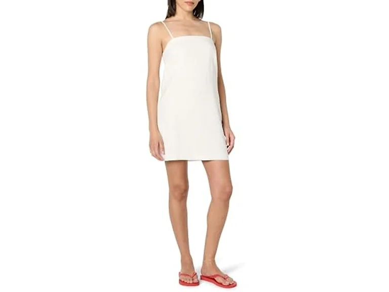 The Drop Women (4X) Seville Linen Mini Dress White