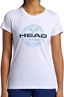 HEAD Women’s Tennis Graphic Crewneck T-Shirt, Relaxed Fit, Lightweight and Breathable Cotton-Poly Material, Stark White, Large