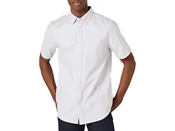 Amazon Essentials Men's Slim-Fit Short-Sleeve Stretch Oxford Shirt with Pocket Shirt, -Light Grey, Medium