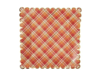 C.R. Gibson Plaid Disposable Plate Set