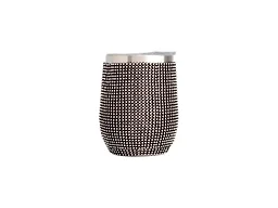 Paris Hilton Diamond Bling Wine Tumbler, Vacuum Insulated Stainless Steel with Easy Sip Lid, Bedazzled with Over 2500 Rhinestones, 12-Ounce, Black
