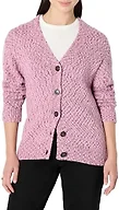 Amazon Essentials Women's Oversized-Fit Multi-Color Heavyweight Button-Up Cardigan, Fuchsia Marl, Large