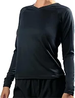 Kanu Surf Women's Solid Long Sleeve UPF 50+ Swim Shirt, Black, Large