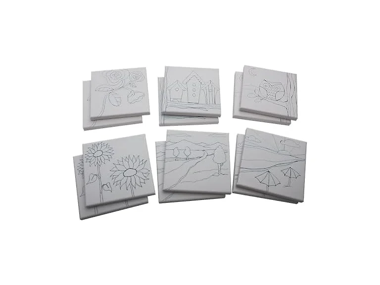 S&S Worldwide Paint-Your-Own Designer Canvas 120Pk
