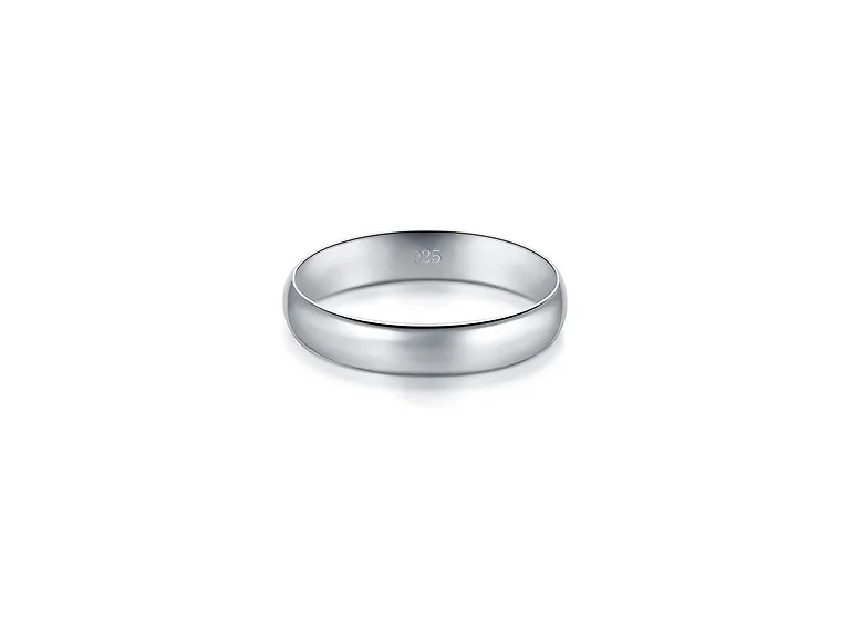 Yeidid Women's 3mm Sterling Silver Band