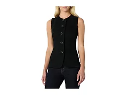 Amazon Essentials Women's Regular-Fit Button-Down Denim Vest, Black, 12