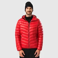 HEAD Men’s Daxton Lightweight Down Jacket – Packable Ripstop, Ultra-Light Warmth, Regular Fit - Red, Large