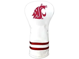 Team Golf NCAA Washington State Cougars White Vintage Driver Head Cover White Vintage Driver Golf Club Headcover, Form Fitting Design, Retro Design