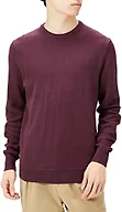 Amazon Essentials Men's Cable Knit Long-Sleeve Crewneck Sweater, 100% Cotton, Big & Tall Options Available, Burgundy, XX-Large