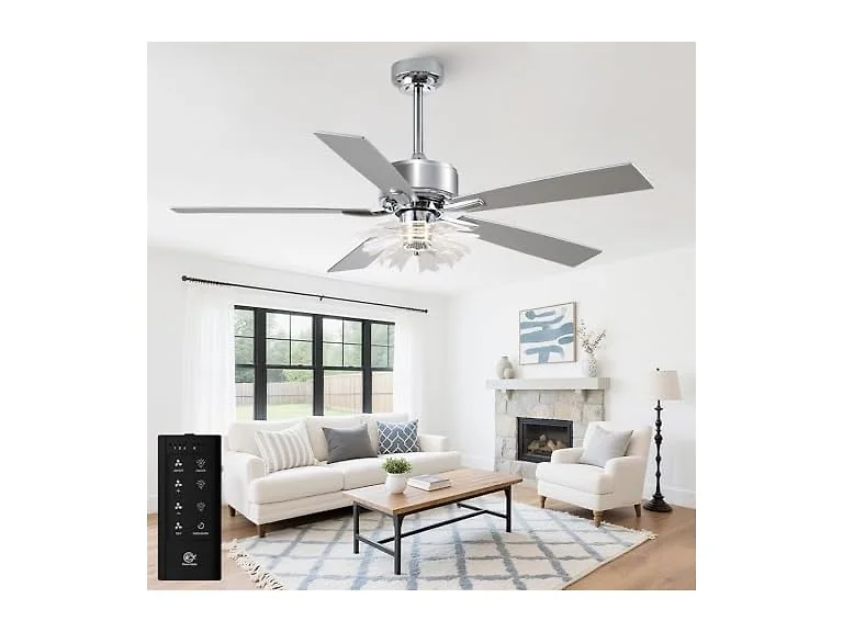 Parrot Uncle F6035CR 52" Ceiling Fans w Lights and Remote