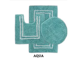 St Mary's 5020 3 pc Cotton Bath Rug Set w/ Lid Teal