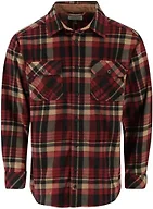 Legendary Whitetails Mens Long Sleeve Fleece Button Up Shirt, Red Cabin Wood Plaid, LRG