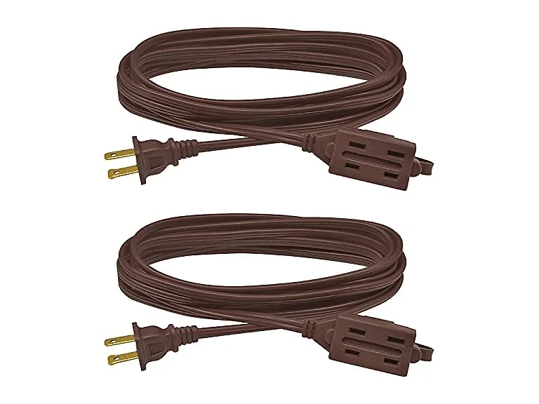 Clear Power 2-Pack 12FT 3 Outlet Indoor Extension Cord 16/2 SPT-2