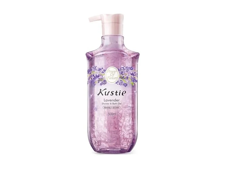 Kustie Lavender Body Wash with Real Flower Petals