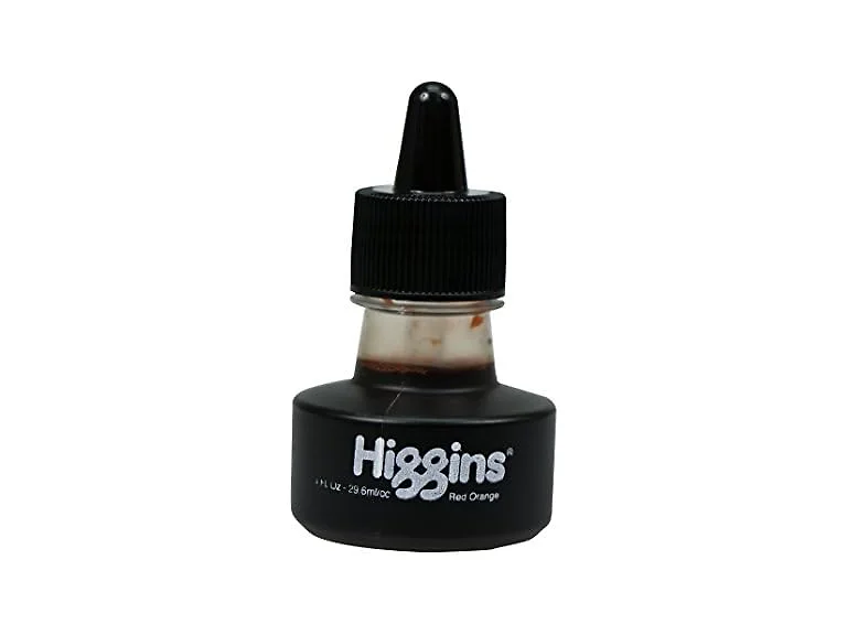 Higgins Dye-Based Drawing Ink, Red Orange,