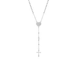 Iron Saints LGR-46-009N Heart of Devotion Rosary Silve