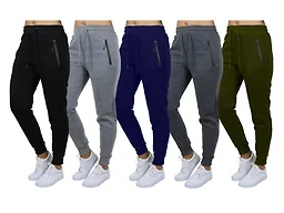 Pro Star LC-----(Women's 3Pack Assorted) / MFP-1704 / L Large 3Pk Asst Womens Fleece Jogger Pants 3-Pack Assorted Colors