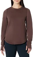 Amazon Essentials Active Women's Active Relaxed-Fit Long-Sleeve Crewneck Sweatshirt with Thumbholes, Rich Hazel, XX-Large