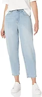 Amazon Essentials Women's High-Rise Relaxed Leg Tapered Ankle Jeans - Discontinued Colors, Light Wash, 2
