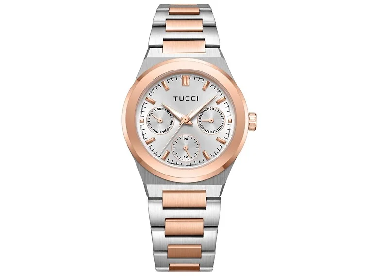 BIONDO/ WATCH /ROSE + SILVER STAINLESS STEEL