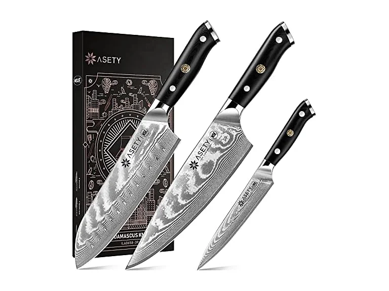ASETY Damascus Knife Set 3 PCS
