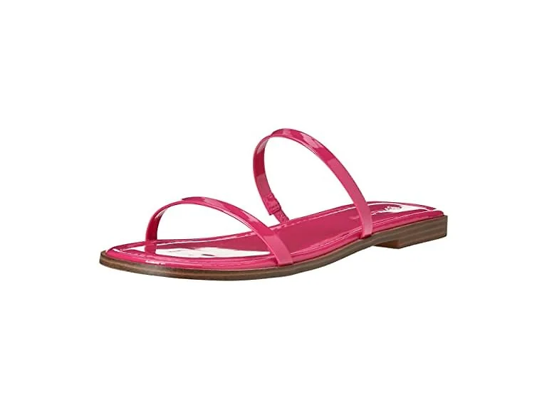 The Drop Women's Paris Square Toe Two Strap Flat Sandal