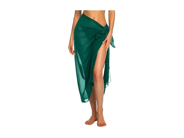 Ekouaer Women (OS) Sarong Bikini Dark Green