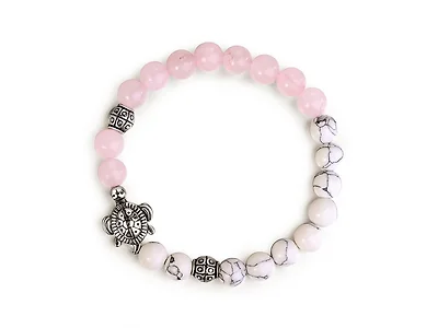 Genuine Quartz And Turtle Bracelet
