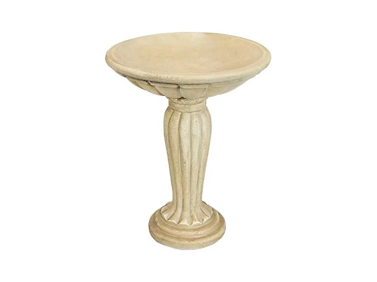 Sunnydaze 20.25” H Concrete Bird Bath Antique White