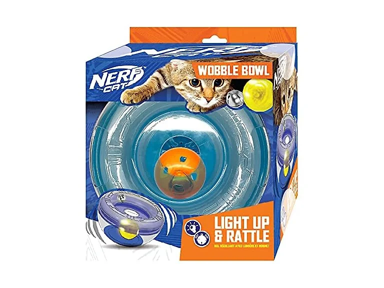 Nerf Cat 7in PS Wobble Bowl with LED Ball and Bell Ball