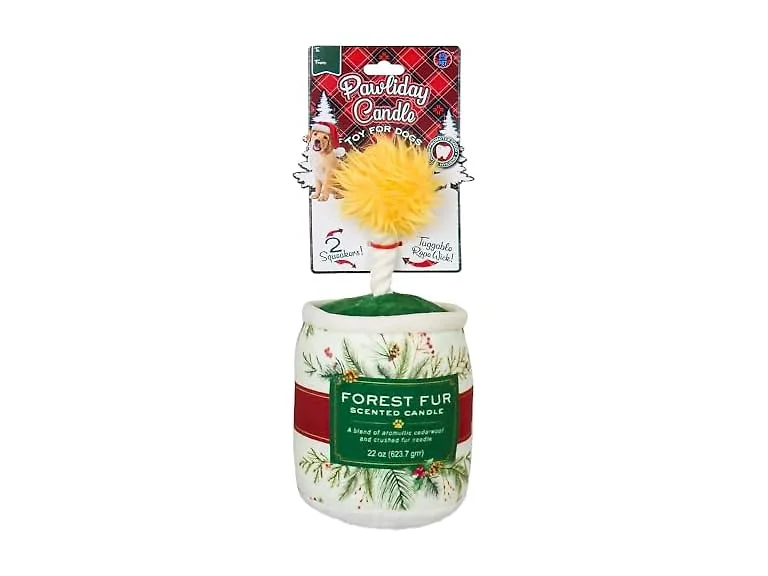 Bow Wow Pet Holiday Candle Rope & Plush Squeaky Dog Toy