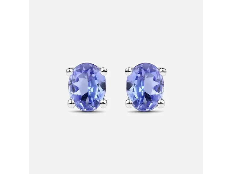 Yeidid Oval Cut Tanzanite Stud Earrings