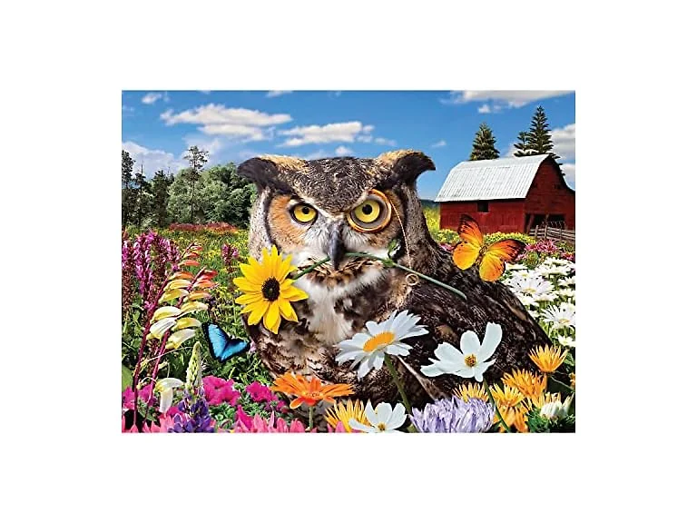 550 Piece Puzzle for Adults OWL Flower Fiesta