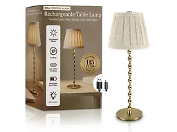 Bell + Howell NB-4121 Twist Stem Wide Pleated Linen Lamp