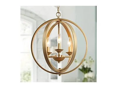 KSANA Gold Orb Chandelier 3-Light
