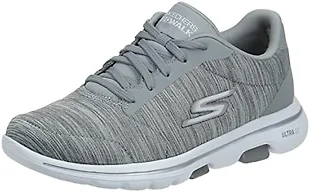 Skechers Women's Go Walk 5 True Sneaker, Grey, 10 Wide