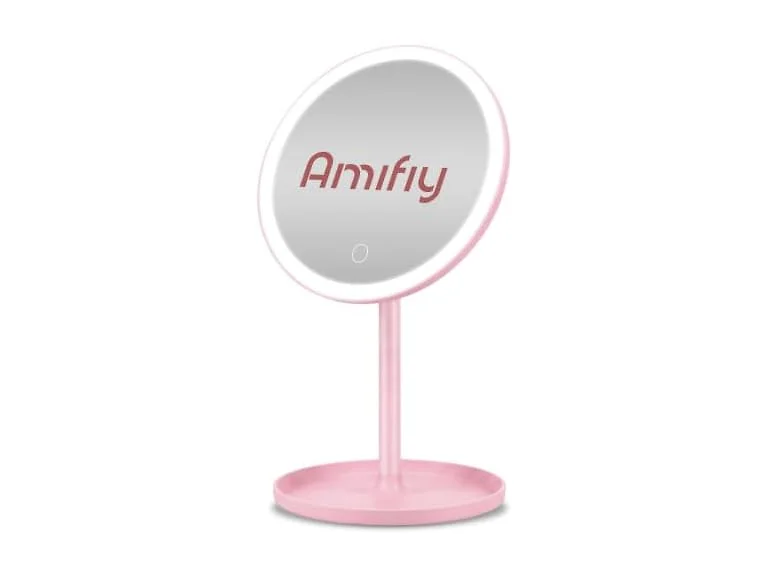 Amifiy 8 in Lighted Makeup Mirror Pink