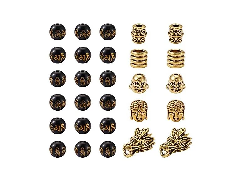 Pandahall 155pcs 8mm Buddhist Feng Shui Beads