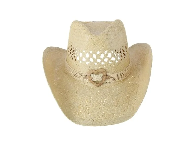CTM Women's Western Straw Cowboy Hat