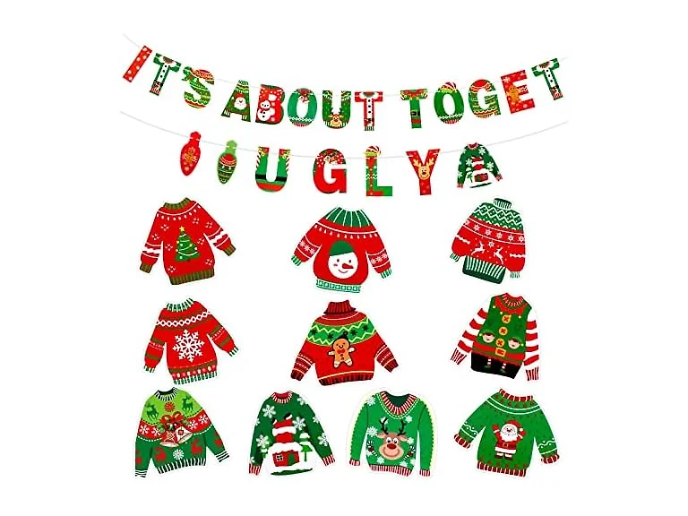 52Pc Ugly Sweater Cutouts & Banner