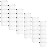 Superio Mini Storage Container Plastic Crayon Box Art Supplies and Sewing Case Stackable Clear Small Organizer for Beads, Stationery, Chalk, and Food, 1.4 Quart, 36 Pack