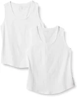 Amazon Essentials Women's Regular-Fit 100% Cotton Sleeveless Tank Top, Pack of 2, White, XX-Small
