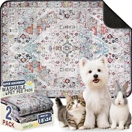 Washable Pee Pads for Dogs, Reusable Puppy Potty Training Pads, Ultra-Absorbent Thick Waterproof Leak-Proof Non-Slip Pads & Mat for Crate, Playpen, Floor, Whelping & Housebreaking, 2 Pack 18"x24"