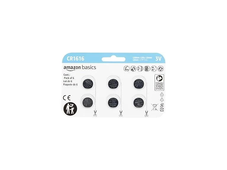(6 Pack) Amazon Basics CR1616 Lithium Coin Batteries