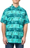 Eddie Bauer Men's Big & Tall Printed Baja Short-Sleeve Shirt Turquoise XX-Large, Tall