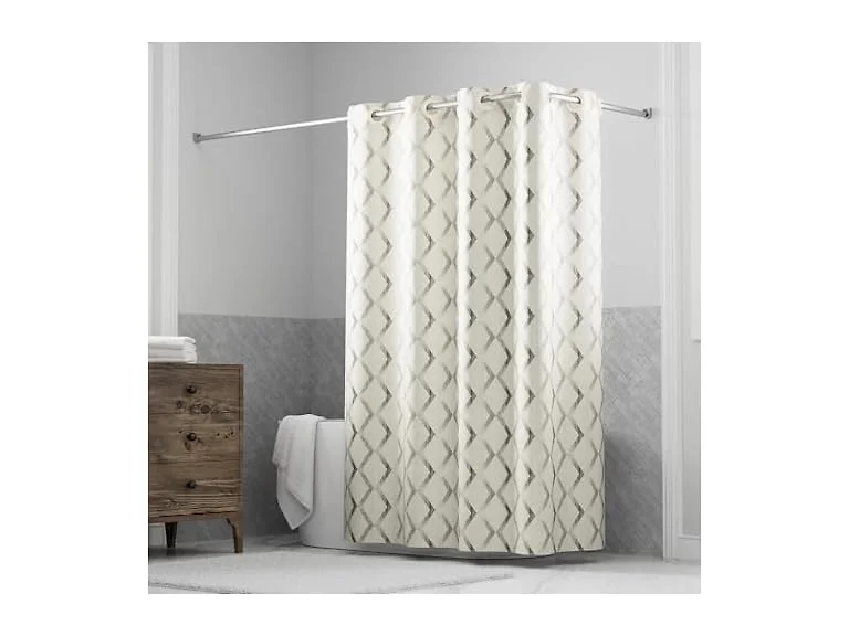 Hookless It's A Snap! Faux Silk Shower Curtain