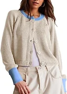 UNCLECAT Womens Cropped Cardigan Sweaters - Apricot, Large